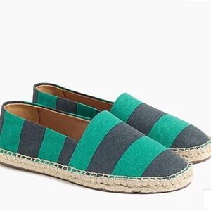 J.Crew Striped Canvas Slip On Espadrilles size 8.5”